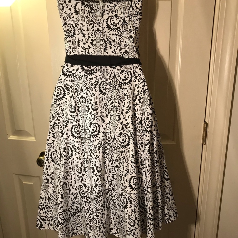 Strapless cotton black white print tulle petticoat - Picture 4 of 11